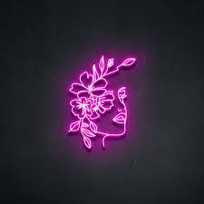 Flower Face Neon Sign In 2020 Neon Signs Neon Sign Bedroom Led Neon Signs