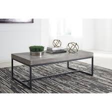 Signature Design By Ashley Brazin Rectangular Cocktail Table With Waxed White Gray Finish Nashco F Grey Wood Coffee Table Coffee Table Coffee Tables For Sale