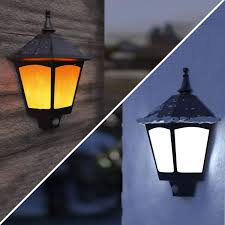 Amazon Com Solar Lights Outdoor Decorative Aloveco 2 In 1 Solar Wall Sconce Solar Torch Lights With Flickering Flame 87 Leds Solar Motion Case Of 2 Packs Home Improvement