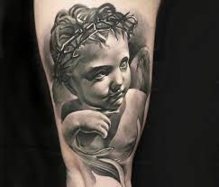 We have always kept very high standards of cleanliness. A Baby Angel With Crown Of Thorns Tattoo