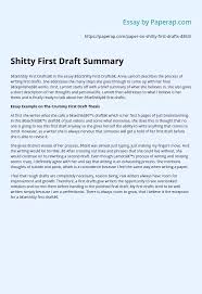 Home / rough draft paper examples. Shitty First Draft Summary Essay Example