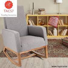 Mid Century Retro Modern Fabric Other Upholstered Rocking Chairs Fabric Rocking Chairs Living Room Furniture Styles