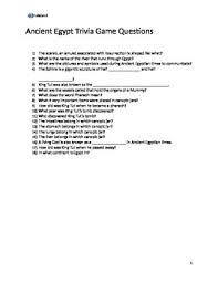Many were content with the life they lived and items they had, while others were attempting to construct boats to. Ancient Egypt Trivia Game Questions By De Blakeland Tpt