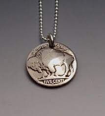 Buffalo Nickel Pendant Made From Vintage Us Coin Etsy In 2021 Coin Jewelry Buffalo Nickel Washer Jewelry
