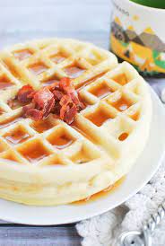Maple Bacon Yeast Waffles Recipe Sweet Breakfast Recipes Delicious Breakfast Recipes
