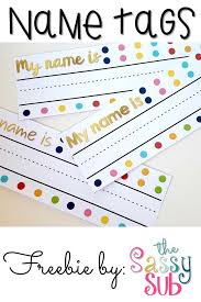 Free Polka Dot And Gold Name Tags Desk Name Tags Kindergarten Name Tags Classroom Name Tags