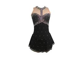 womens swarovski beaded figure skating dress in assorted colors