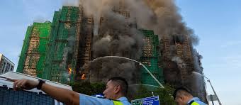 hochhausbrand in hongkong
