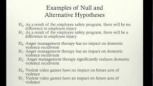A null hypothesis example looks like the sample sentences below. Writing Research Questions And Hypothesis Examples