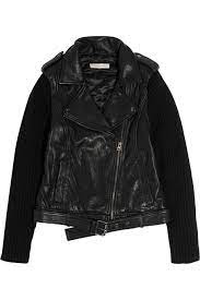 Sandro Vegas Leather And Knitted Biker Jacket Jackets Knit Sleeve Fashion