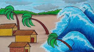 Permasalahan yang sering kita hadapi ketika tibanya musim hujan adalah banjir, seperti kita ketahui bahwa banjir merupakan bencana alam yang sangat merugikan baik materiil maupun non materiil, kerusakan pemukiman, lahan pertanian serta infrastruktur lain dan terganggunya aktivitas sosial ekonomi. Menggambar Bencana Alam Cara Menggambar Bencana Tsunami Youtube