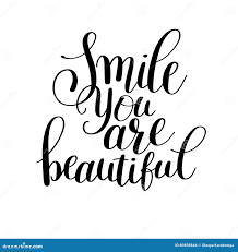 Smile You are Beautiful Phrase Hand Lettering Positive Quote Stock Vector -  Illustration of decor, letter: 80858844