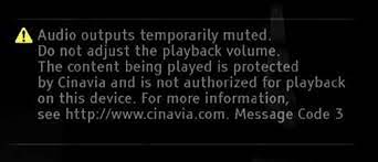 Maybe you would like to learn more about one of these? Cinavia Message Code 1 Or Cinavia Message Code 3 Appears When Playing Certain Content Sony Usa