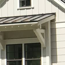 A portico design that's been around for over a century is the flat roof. Shed Roof Over The Window On A Farmhouse Style House Project Small House