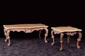 The table stand on four cabriole legs an ornate italian brass coffee table in the rococo style with a rich onyx top, circa 1970. Carved Tables Ideal For Living Rooms In Rococo Style Idfdesign