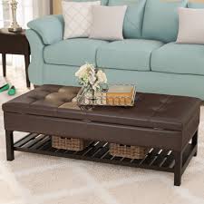 Design 59 large vegan leather tufted ottoman, footstool, upholstered coffee table, 46x24. Alcott Hill Fremont 50 Wide Faux Leather Tufted Rectangle Ottoman With Storage Reviews Wayfair