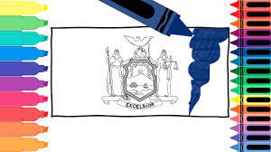 How To Draw A New York State Flag - Coloring Pages For Kids - Draw The New  York Flag| Tanimated Toys - Youtube