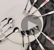 Amazon.com: 12 Pieces Forks and Spoons with Ceramics Handle, Stainless  Steel Utensils Dessert Spoons and Forks Set for 6, Cutlery Set with Flower  ...