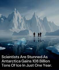 🌍 Surprise at the end of the world: Antarctica's ice sheet is growing again! ❄️ After decades of retreat, something unexpected is happening on the frozen continent—the Antarctic ice sheet is growing