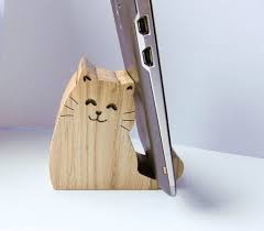 Cat Phone Holder Desk Phone Holder Tablet Holder Handyhalter Telefonhalter Holzgeschenke