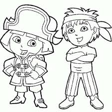 Puppy looks ready to play in this coloring page! Dora And Diego Coloring Pages Free Coloring Home