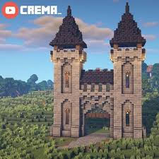 On my youtube channel i explain how i built this castle! Medieval Castle Gate Minecraftbuilds In 2021 Minecraft Castle Minecraft Minecraft Blueprints