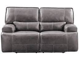 Dylan Leather Power Loveseat Grey Large Love Seat Mattress Furniture Leather Recliner