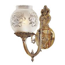 Metropolitan Lighting Vintage Etched Glass Wall Sconce Bellacor
