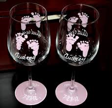 Baby Shower Hand Painted Wine Glasses Etsy Baby Shower Wine Glasses Hand Painted Wine Glasses Diy Wine Glasses