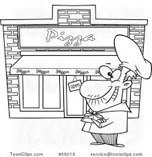 Female chef cartoon stock vectors, clipart and illustrations. Cartoon Outline Proud Pizza Restaurant Chef 56210 By Ron Leishman