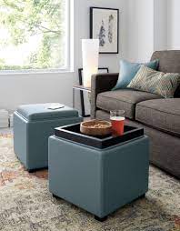 For a round coffee table with storage ottomans, we've found that the best materials are soft (yet durable) upholstery and a stained hardwood. Pin On à¹€à¸ à¸²à¸­