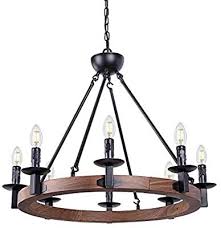 Farmhouse chandelier blends the modern, rustic, or industrial style into one, it can capture attention in a way that many other light fixtures can't. Rustic Chandelier Kitchen Island Foyer Entry Pendant Light In Distressed Wood And Black Metal Finish Wellmet Farmhouse Dining Room Lighting Fixtures Hanging 4 Light Island Lights Tools Home Improvement Sailingschool Pl
