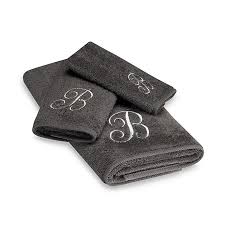 If you need more letters, please see our embroidered beach towels page. Avanti Premier Silver Script Monogram Bath Towel In Granite Bed Bath Beyond