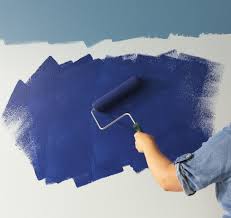 Basic outdoor wall paint with an eggshell finish is a great choice for most projects. Diy Project Three Color Ombre Wall Colorfully Behr