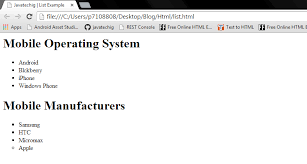 Unordered And Ordered List Example In Html Stacktips