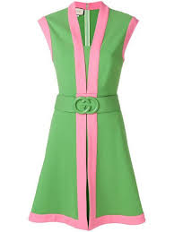 Designer Day Dresses Pink And Green Dress Jersey Dress Day Dresses