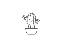 Aesthetic Black And White Cactus Drawing Cactus Thin Line Icon Tadmint Line Art Drawings Art Drawings Simple Cactus Drawing