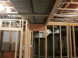 How To Build A Soffit Around Ductwork And Frame Wall Under Soffit Duct Work Framing A Basement Basement Remodeling