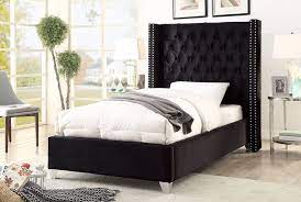 Aiden Black Twin Size Bed Aiden Meridian Furniture Twin Size Beds In 2021 Black Bedroom Decor Black Bed Frame Furniture