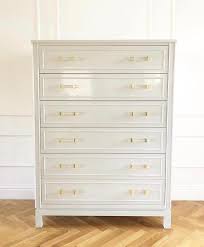 Bridget Tall Glossy White Acrylic Pulls Dresser White And Gold Dresser White Dresser Bedroom Furniture