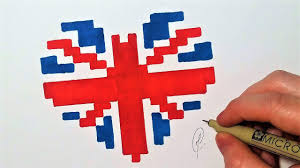 Drapeau Anglais Coeur Pixel Art Facile Youtube