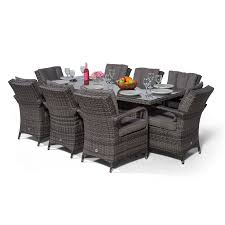 The included black seat and back cushions compliment the mixed grey colour of the furniture perfectly. Arizona 8 Seat Rattan Garden Furniture Dining Set
