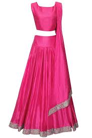 Indian Long Skirt Bollywood Skirt Hot Pink Long Skirt With Blouse Dance Skirt Indian Dress Up Hot Pink Skirt Indian Designer Outfits