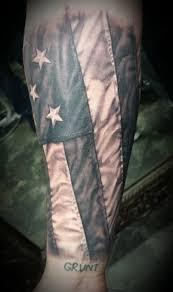 Cool patriotic us flag tattoo designs and ideas for men #tattoos #tattoosforguys awesome black and grey american flag with soldier silhouettes and lettering. 40 Famous Black And Grey Flag Tattoos