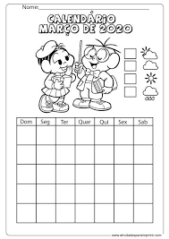 Calendario Para Educação Infantil Para Imprimir Calendario Marco De 2020 Para Imprimir E Colorir Em 2020 Calendarios Infantis Calendario Para Criancas Atividades Com Calendario