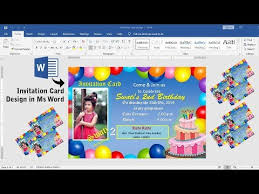 Type in the wording and change the font, color and size from the quick launch above the birthday card template. Birthday Invitation Card Design In Ms Word 2019 Invitation Card Design Tutorial Ms Word Ø¯ÛŒØ¯Ø¦Ùˆ Dideo
