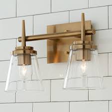 Tapered Spike Vanity Light 2 Light Vintage Bathroom Lighting Gold Bathroom Fixtures Bathroom Light Fixtures