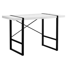 The table comes with a cup holder and a headphone hook. Monarch Specialties Monarch Computer Desk White Reclaimed Wood And Black Metal 48 In Rona