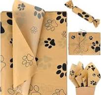 Amazon.com: 60 Sheets 20 x 20 Inch Brown Kraft Dog Paw Print ...