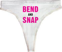 Amazon.com: TOOLOUD Bend and Snap Pink Text Womens Thong Underwear - White  - XS : Clothing, Shoes & Jewelry